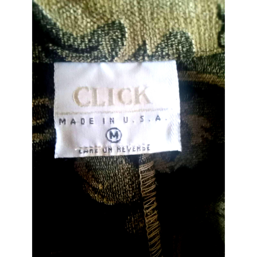 Click Woman's Leaf Pattern Tan/Green Tapestry Jac… - image 4